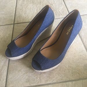 Brand new Coach denim wedges